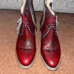Red Leather Women’s Boots